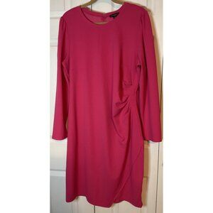 Lane Bryant Hot Pink Long Sleeve Midi Dress Size 18/20